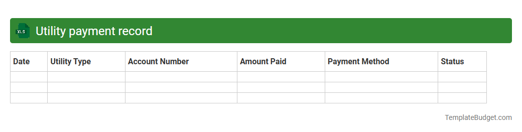 Utility payment record