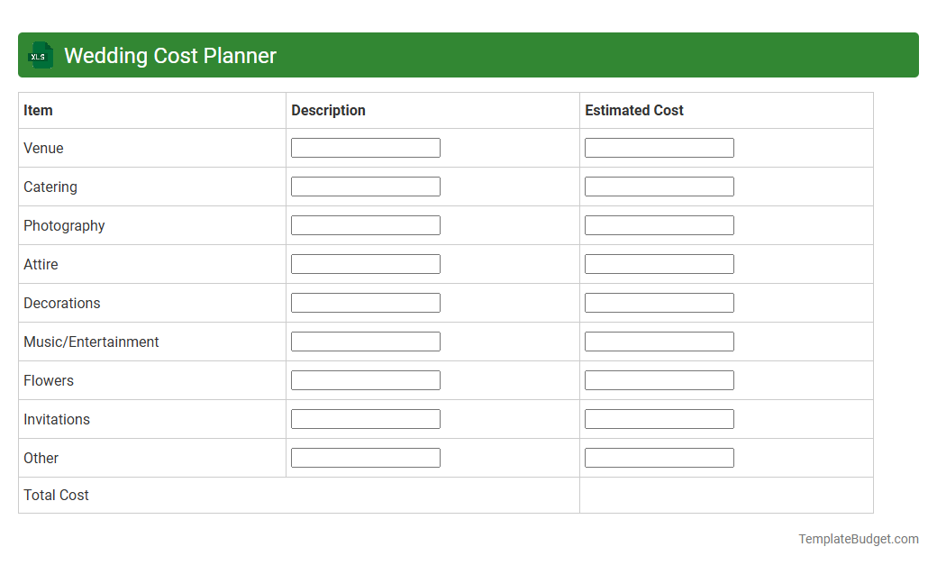 Wedding Cost Planner