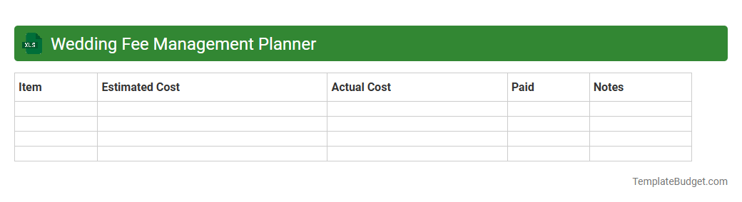 Wedding Fee Management Planner