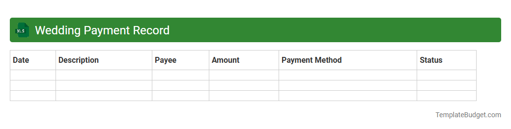 Wedding payment record