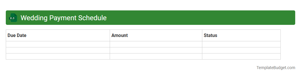 Wedding Payment Schedule