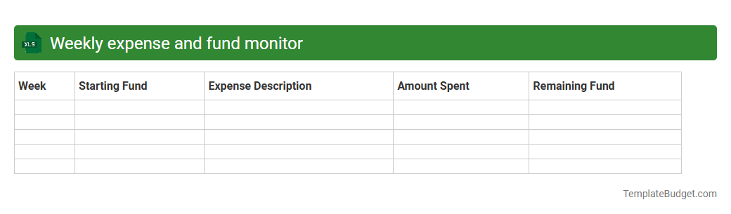 Weekly expense and fund monitor