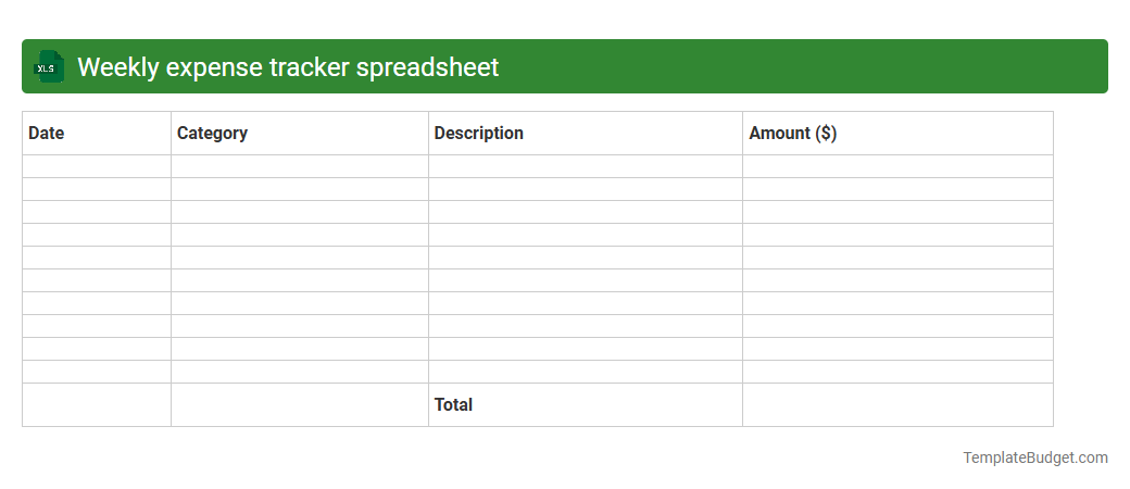 Weekly expense tracker spreadsheet
