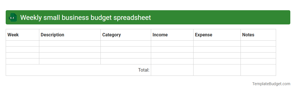 Weekly small business budget spreadsheet