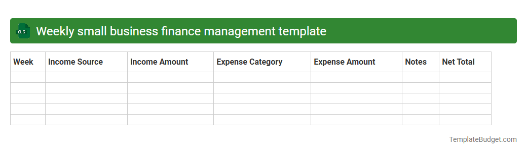 Weekly small business finance management template