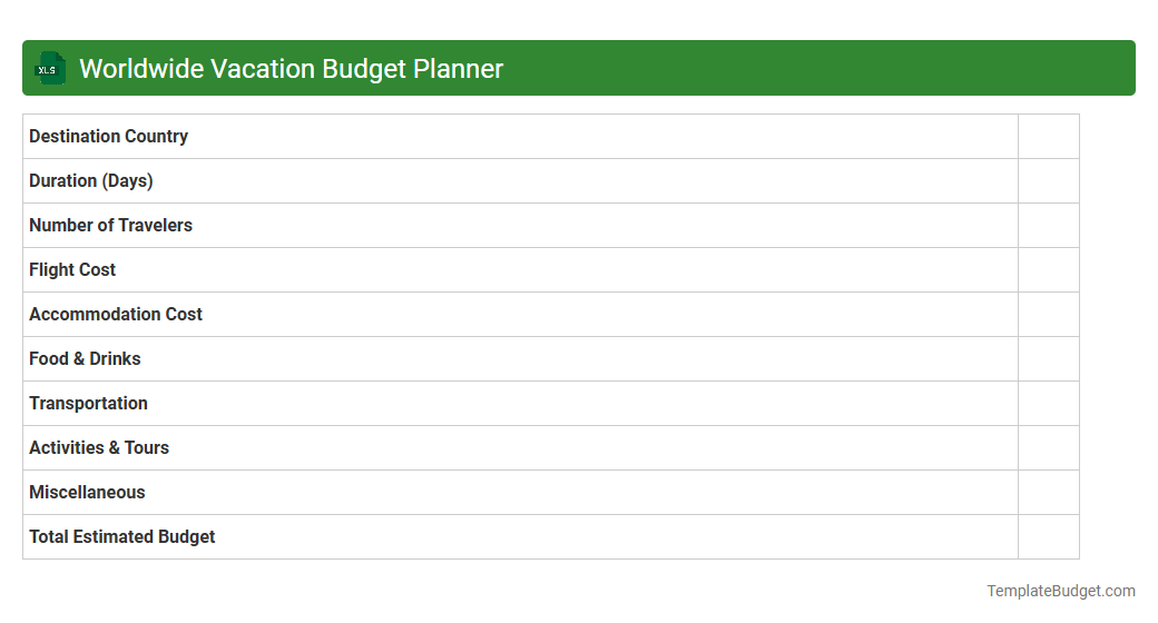 Worldwide Vacation Budget Planner