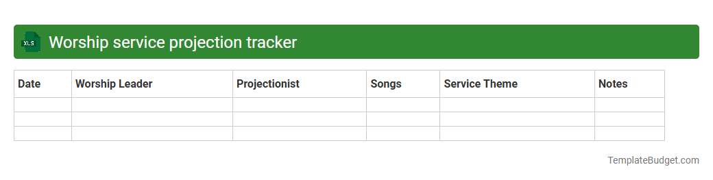 Worship service projection tracker