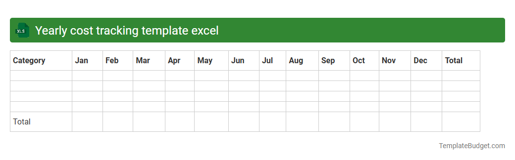 Yearly cost tracking template excel