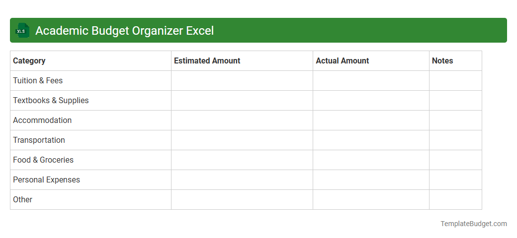 Academic Budget Organizer Excel