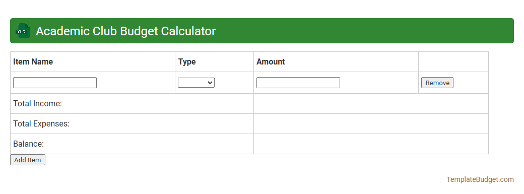 Academic Club Budget Calculator