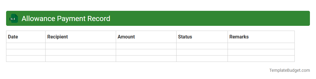 Allowance Payment Record