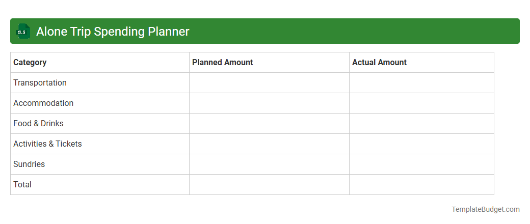 Alone Trip Spending Planner
