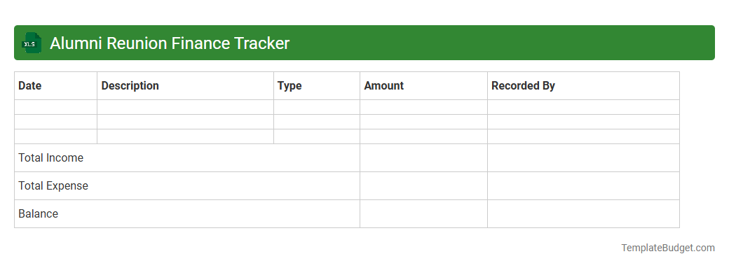 Alumni Reunion Finance Tracker