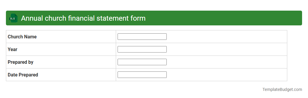 Annual church financial statement form