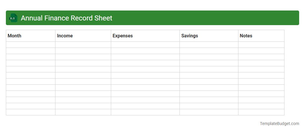Annual Finance Record Sheet