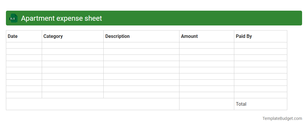 Apartment expense sheet