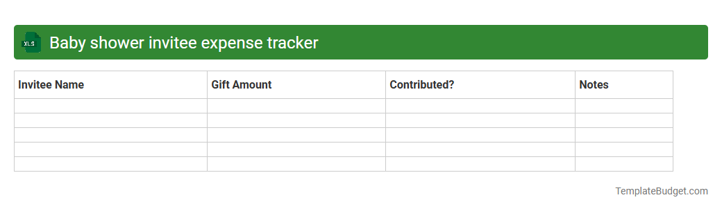 Baby shower invitee expense tracker
