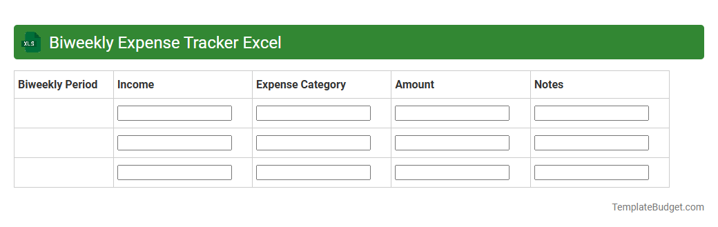 Biweekly Expense Tracker Excel