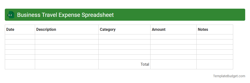 Business Travel Expense Spreadsheet