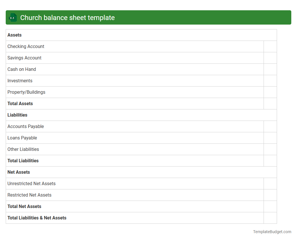 Church balance sheet template