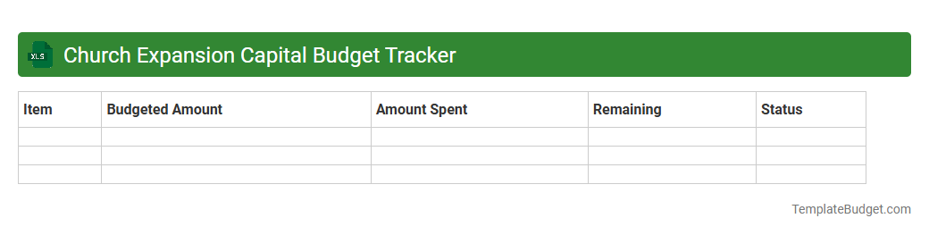 Church Expansion Capital Budget Tracker