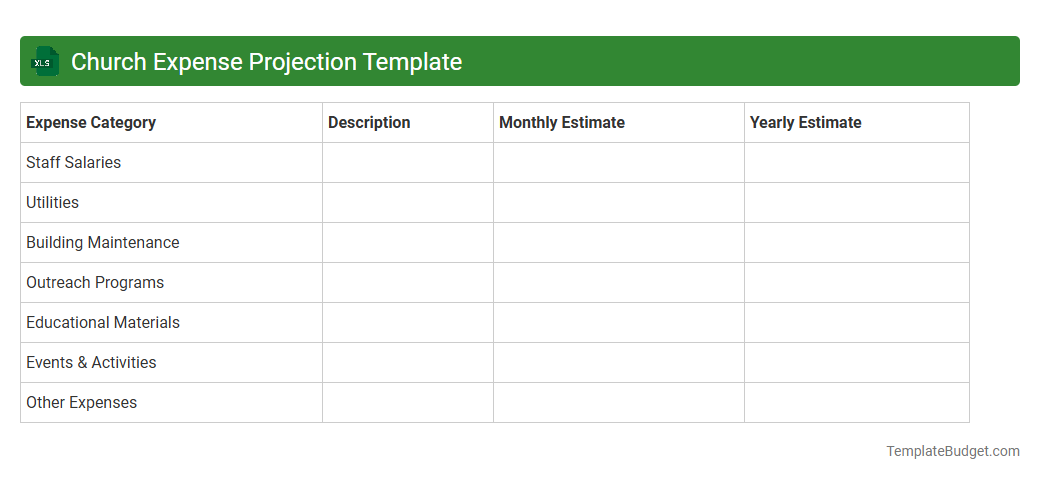 Church Expense Projection Template