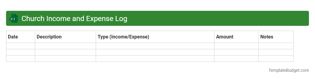 Church Income and Expense Log