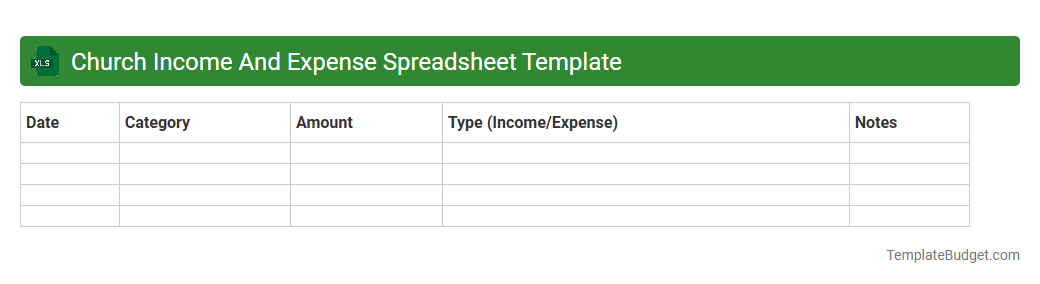 Church Income And Expense Spreadsheet Template