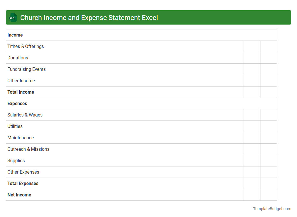 Church Income and Expense Statement Excel