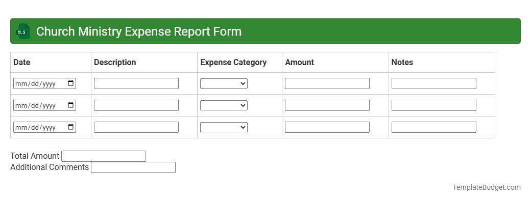 Church Ministry Expense Report Form