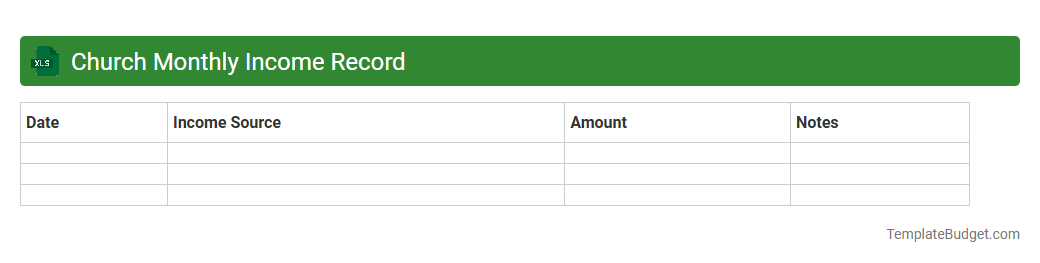 Church Monthly Income Record