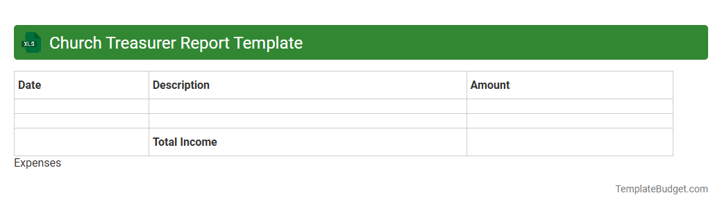 Church Treasurer Report Template