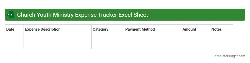 Church Youth Ministry Expense Tracker Excel Sheet