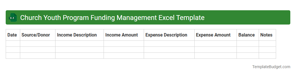 Church Youth Program Funding Management Excel Template