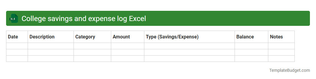 College savings and expense log Excel