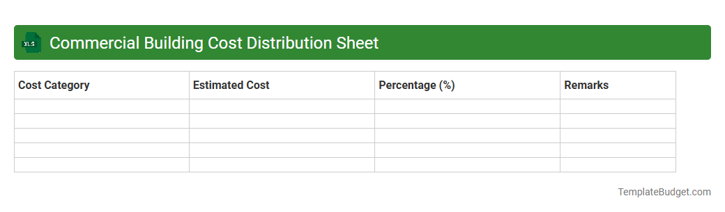 Commercial Building Cost Distribution Sheet
