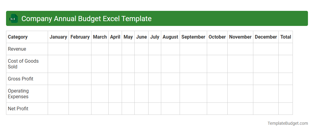Company Annual Budget Excel Template