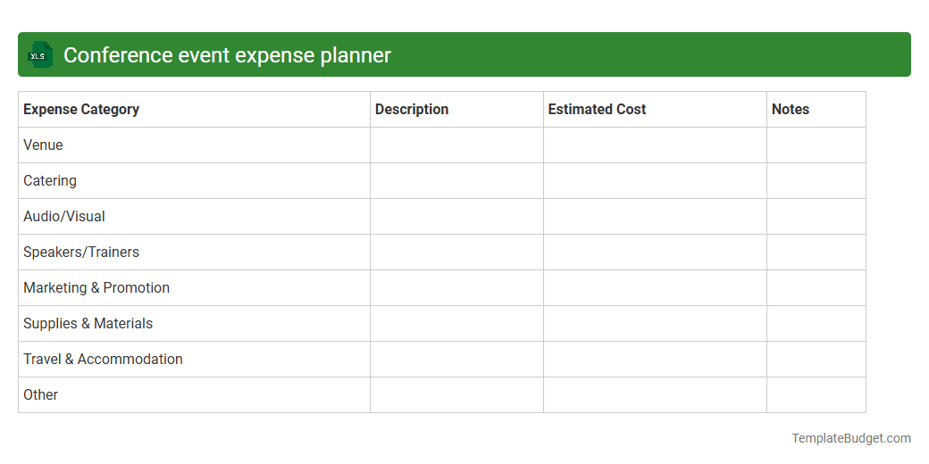 Conference event expense planner