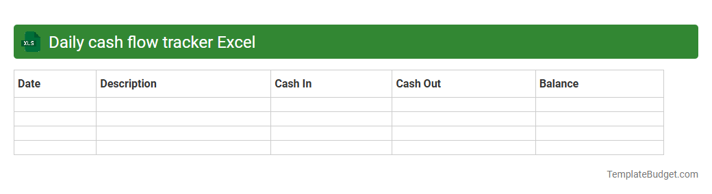 Daily cash flow tracker Excel