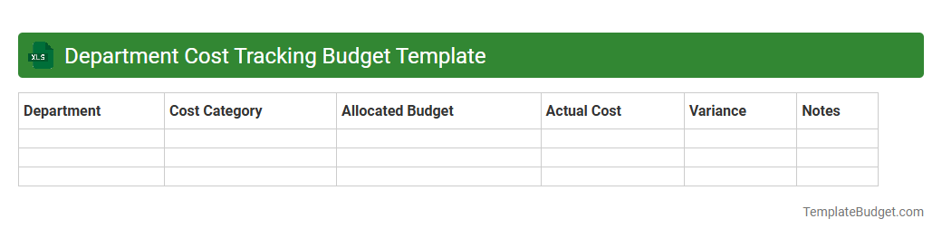 Department Cost Tracking Budget Template