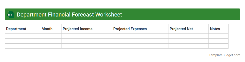 Department Financial Forecast Worksheet