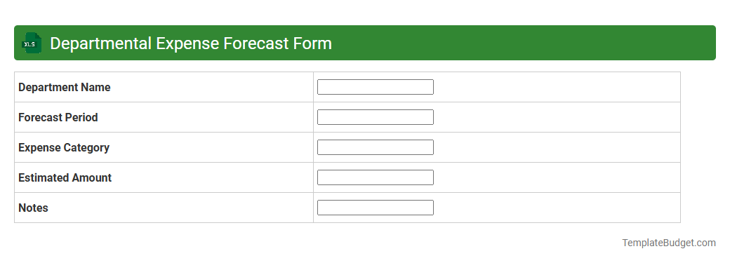 Departmental Expense Forecast Form