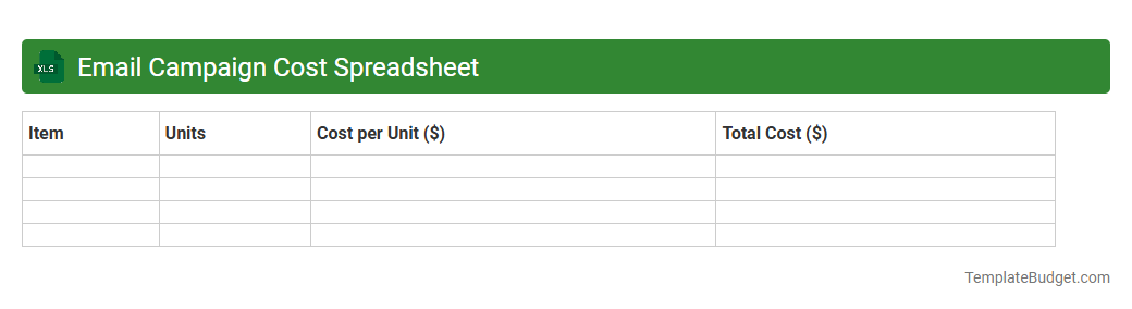 Email Campaign Cost Spreadsheet
