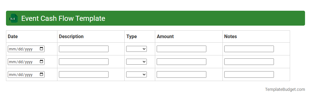 Event Cash Flow Template