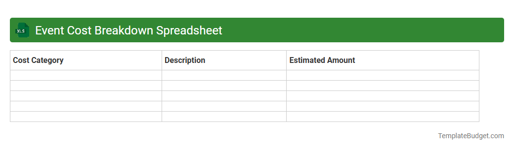 Event Cost Breakdown Spreadsheet