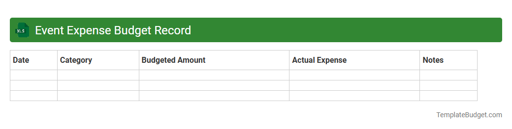 Event Expense Budget Record