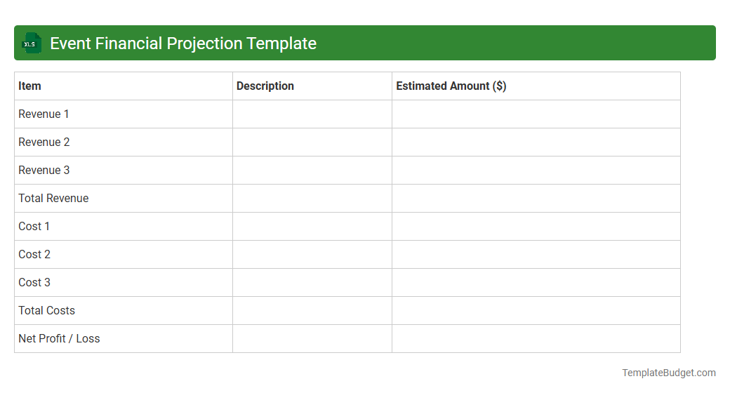 Event Financial Projection Template