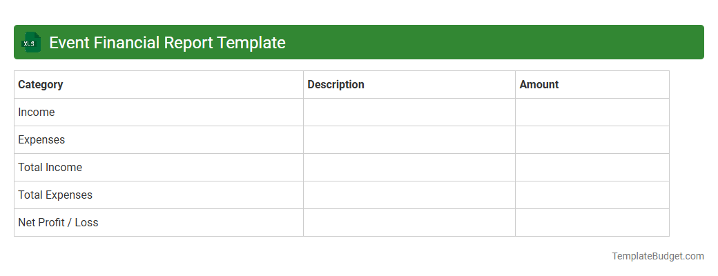 Event Financial Report Template