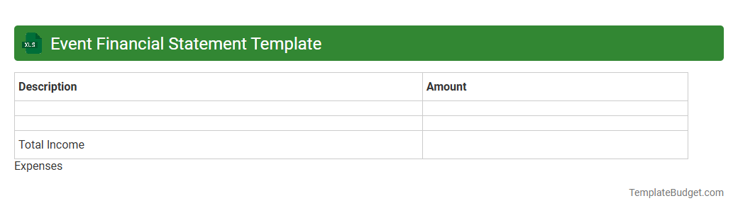 Event Financial Statement Template