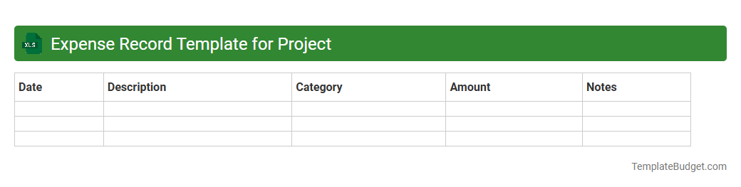 Expense Record Template for Project